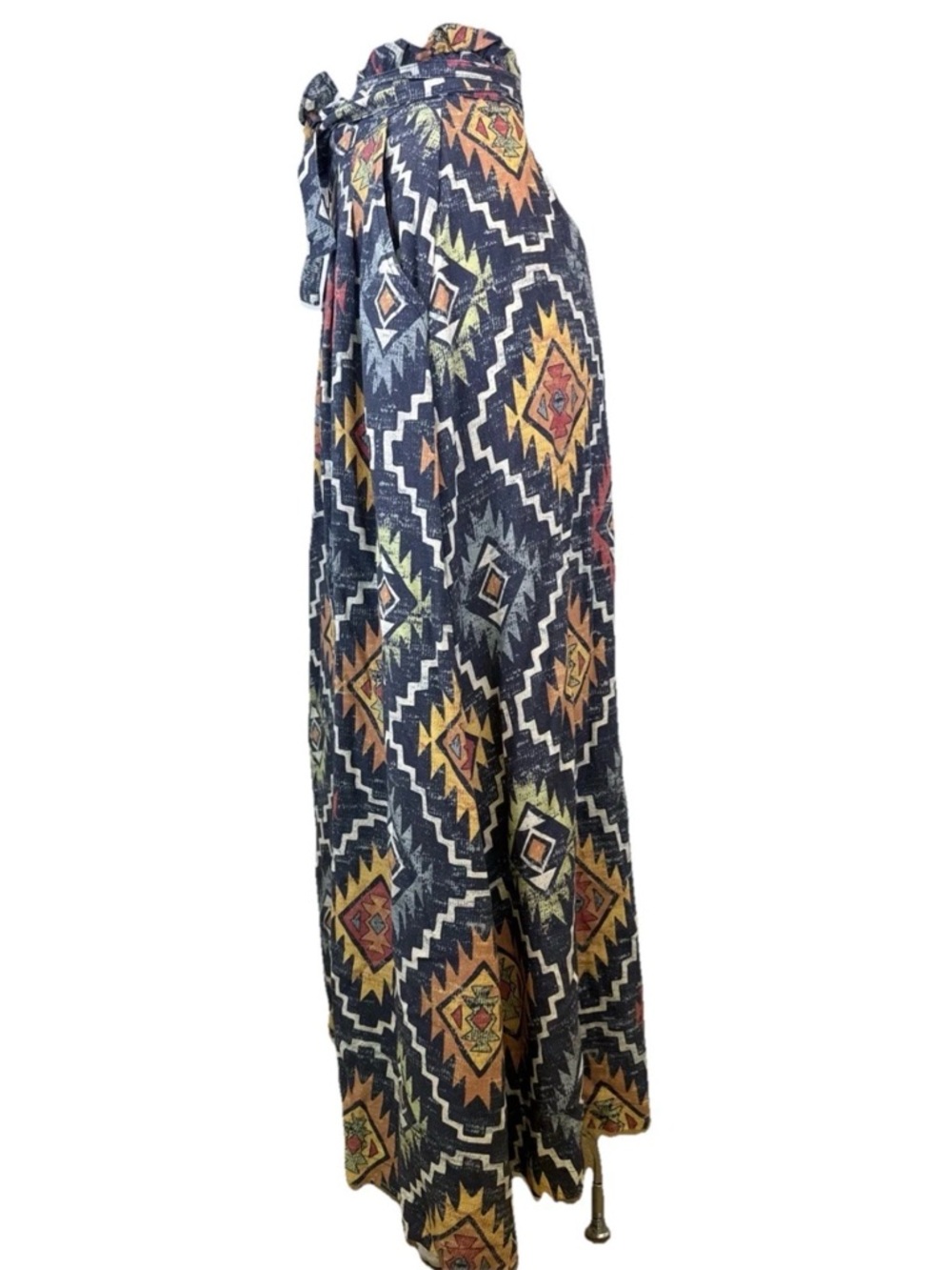 Double D Ranch Bohemian Geometric Print Maxi Skirt - Navy SZ S Pecos Blanket - Picture 2 of 6